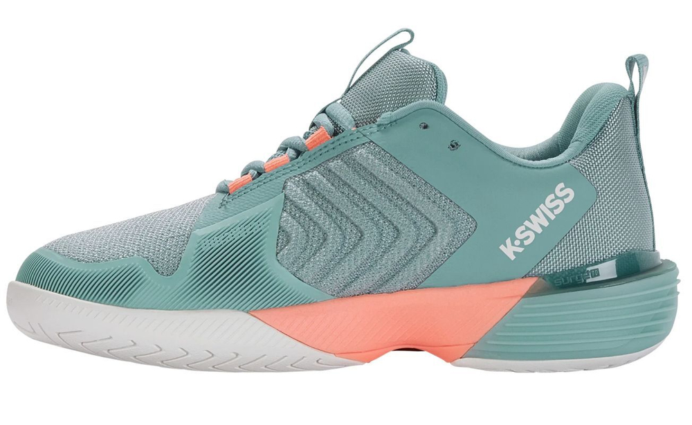 Женские Кроссовки теннисные K-Swiss Ultrashot 3 - blanc de blanc/nile blue/desert flower