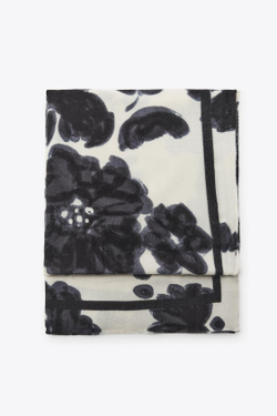 ZARA ПЛАТОК С ПРИНТОМ, ЭКРЮ