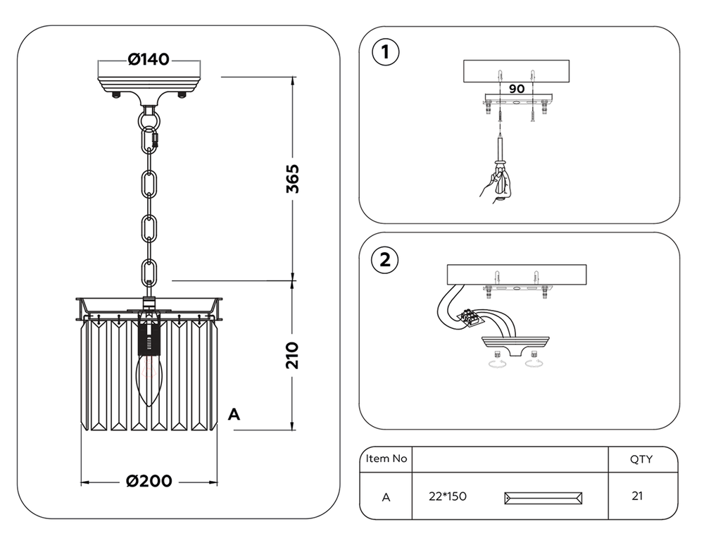 Ambrella Подвесной светильник с хрусталем Traditional TR5102
