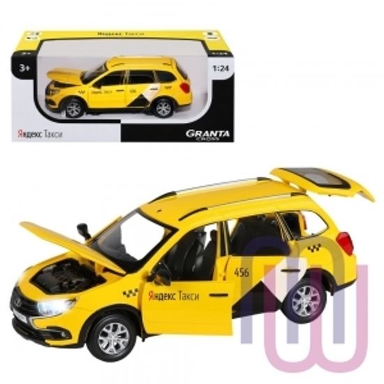 МОДЕЛЬ МАШИНЫ 1/24 LADA GRANTA CROSS ТАКСИ ЖЕЛТЫЙ