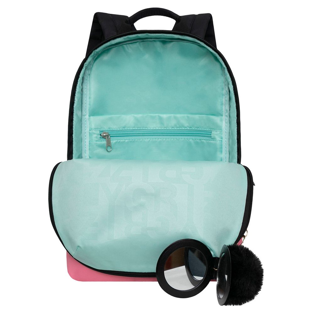 Рюкзак Grizzly, 24*34*12см, 1 отделение, 4 кармана, укрепленная спинка, черный-розовый