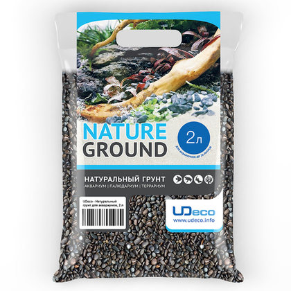UDeco River Dark Грунт натуральный "Темный" 3-5 мм, 2 л