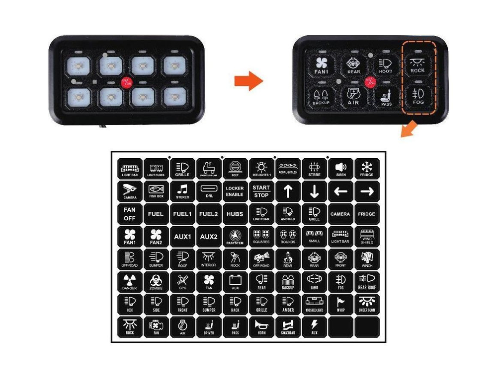 Панель управления (2 ряда, 8 кнопок), Marine Rocket