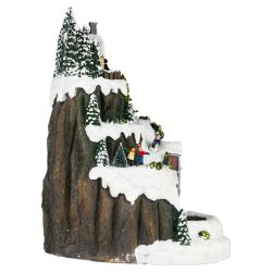 Светодиодная новогодняя фигура ЭРА EFIS-S07 композиция Рождество музыка теплый белый свет 3*АА 25*23*34 см