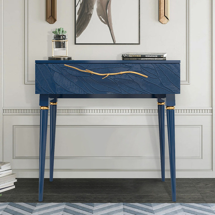 Консоль Арт Колор leaves Классик Голд Королевский синий