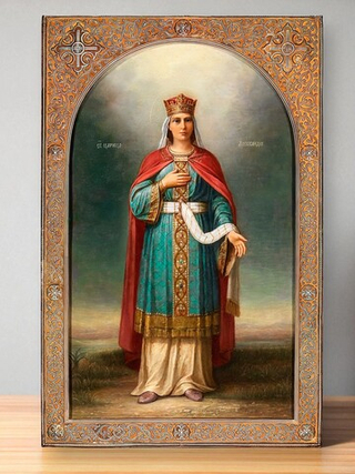 Александра Римская святая царица мученица Никомидийская деревянная икона на левкасе