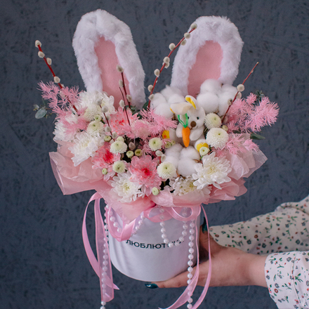 163. Милая весенняя коробка с ушками и вербой