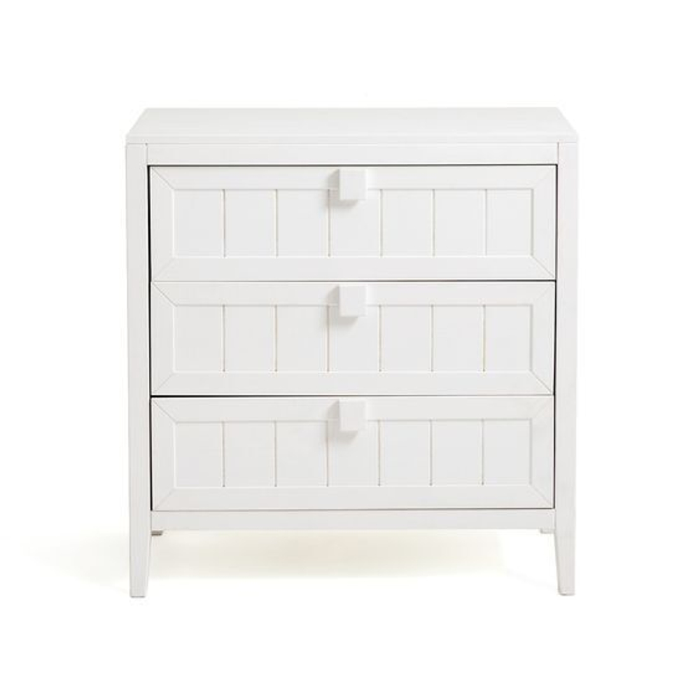 Dipriz Комод белый Карлос из массива сосны, 3 ящика, 86x50x90 см