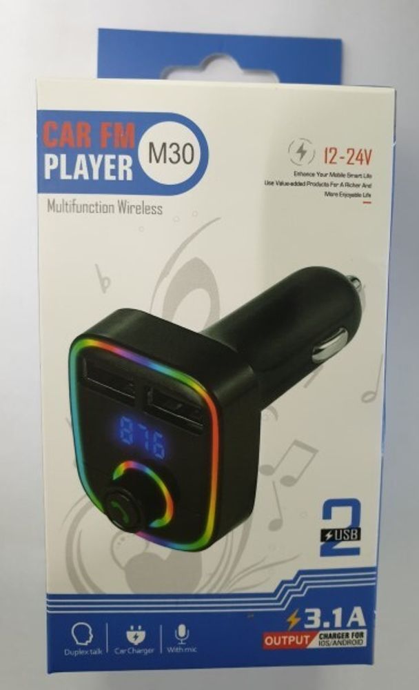 Модулятор (FM трансмиттер) 2USB/MP3/Phone/Bluetooth, в прикур. (KPR)