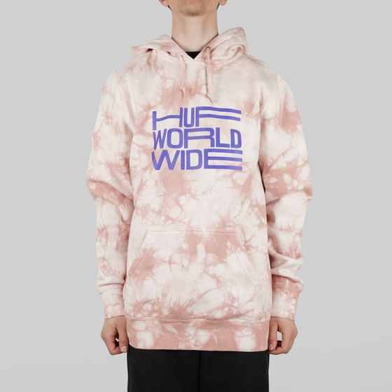 Толстовка мужская HUF Broadcast Tie-Dye артикул:PF00386 CORAL - купить в магазине Дайс