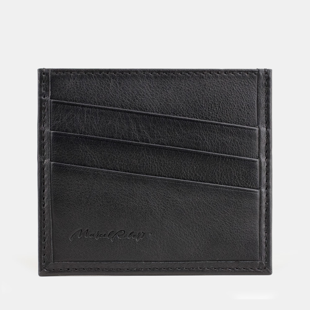 Картхолдер Carte из кожи теленка черного цвета