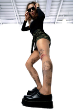 Колготки с принтом в виде Джокера (Размер: S-M-L) (Цвет: бежевый)