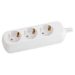 Колодка ЭРА KX-3e 3 розетки с зазeмлением белая | Колодки