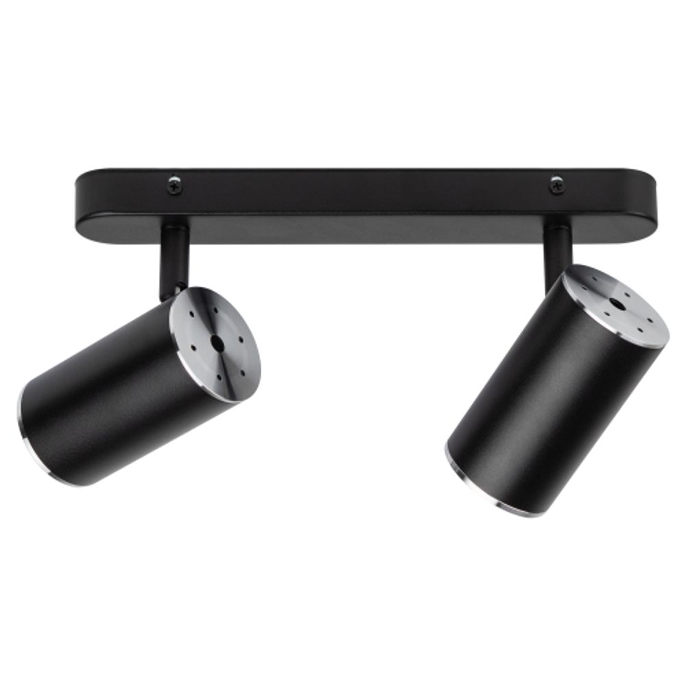 Светильник настенно-потолочный спот ЭРА OL35-2 BK MR16 GU10 IP20 черный хром | Накладные светильники