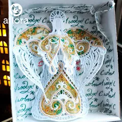 Ангел с золотой органзой / 17 см