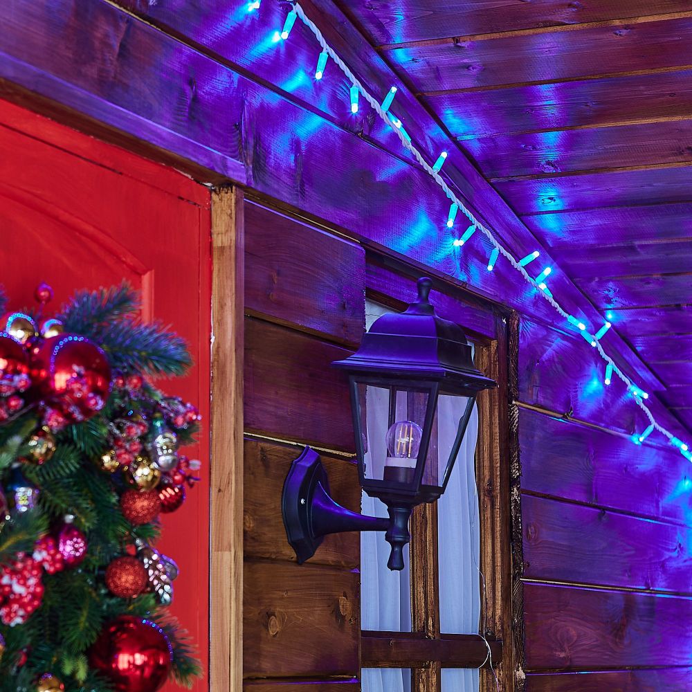 ULD-S1000-120-TWK BLUE IP67 Гирлянда светодиодная с эффектом мерцания. 10м. Соединяемая. 120 светодиодов. Синий свет. Провод белый. TM Uniel.