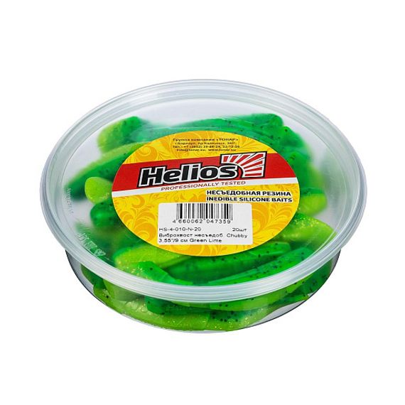 Виброхвост несъедоб. Chubby 3,55&#39;/9 см Green Lime 20шт. (HS-4-010-N-20) Helios