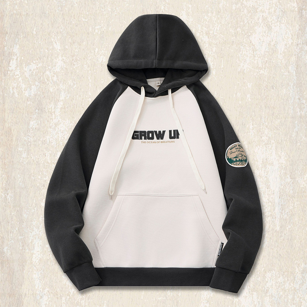 Mountain Fashion Brand Splicing свободный повседневный комбинированный худи для мужчин