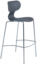 Стул пластиковый барный Papatya Yugo-S Bar, антрацит