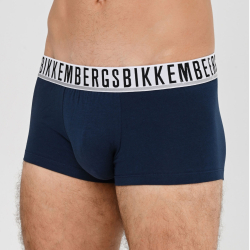 Мужские трусы хипсы синие набор 2 в 1 Bikkembergs ESSENTIAL BKK1UTR01BI/2