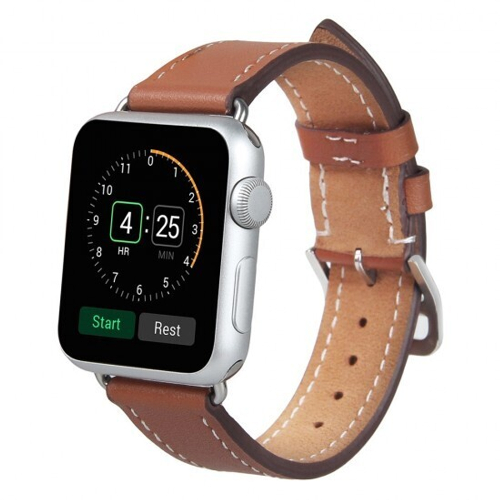 Ремешок из кожи для Apple Watch 42/44мм, 011841 Коричневый
