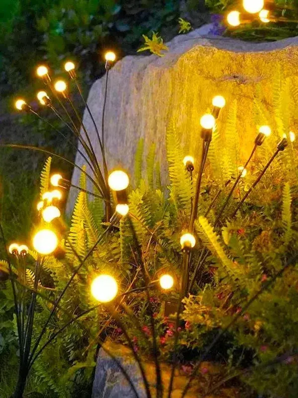 Декоративный садовый уличный светильник 6 ламп на солнечной батарее "Фонарик светлячок"