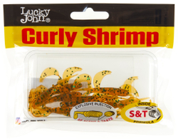Мягкая приманка Lucky John Curly Shrimp 2in (50 мм), цвет PA19, 10 шт.