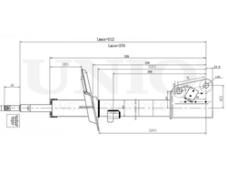Амортизатор газовый передней подвески UNIO SAB-10625