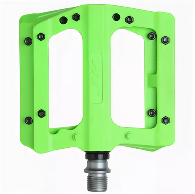 Педали NANO-нейлон, зелёный лайм, тонкие, сменные шипы, ось cr-mo Ф9/16", промподшипники.