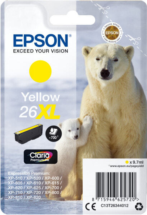 Картридж струйный Подлинный Желтый Epson Polar bear C13T26344022 1 шт