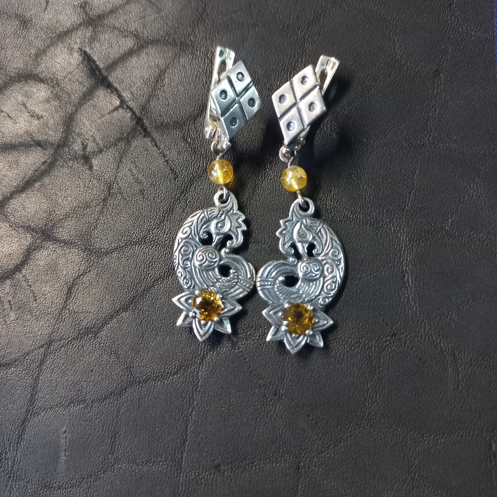 Серьги "Курочка Ряба".