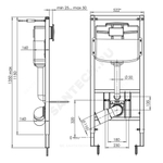 Инсталляция WC1110 для подвесного унитаза с кнопкой смыва хром глянцевая WP1110 АНИ Пласт WCP1111
