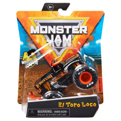 Spin Master Monster Jam — супервнедорожный грузовик El Toro Loco в масштабе 1:64 + перекладина на колесах 20130584 / артикул   58701 6044941 20130584  / GTIN 778988553480