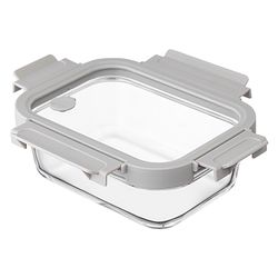 Контейнер для запекания и хранения прямоугольный Click Glass, 640 мл, светло-серый