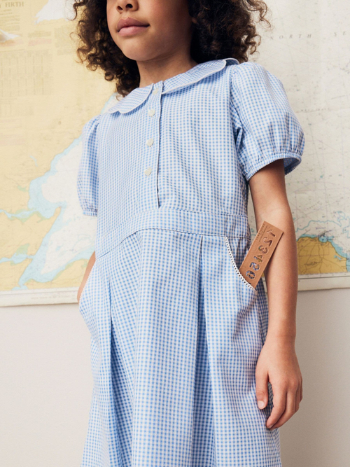 Платье школьное для девочки Next Q77-072, Белый, Голубой