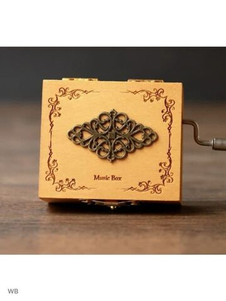 Музыкальная деревянная шкатулка на подарок с узором