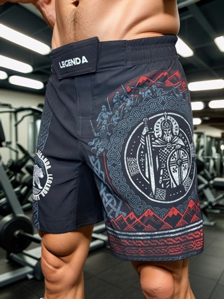 Шорты MMA LEGENDA Варяги 2 черные