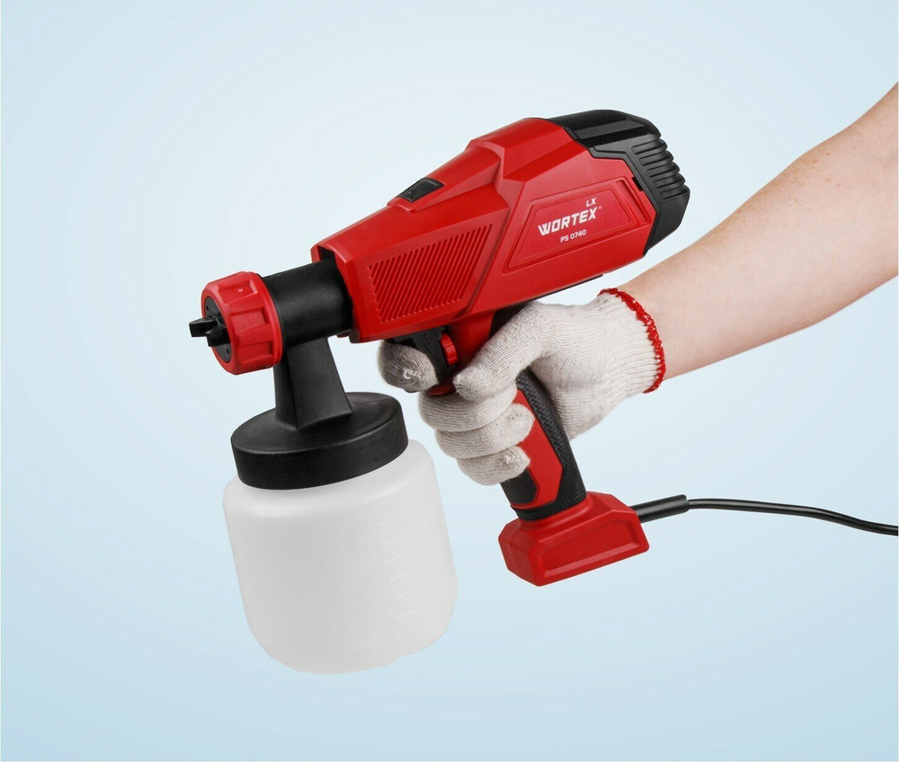 Краскораспылитель WORTEX LX PS 0740, воздушный, HVLP, с регулировкой формы факела
