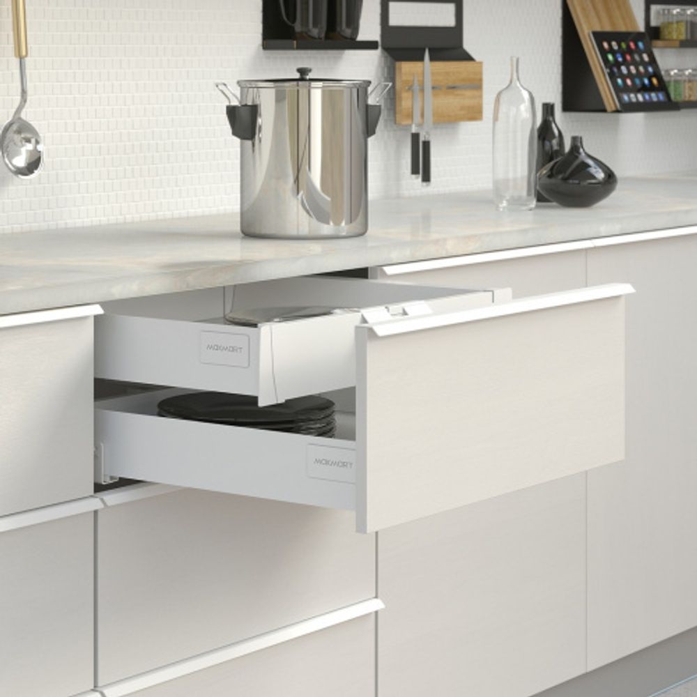 Ручка-профиль накладная L.446мм, отделка белый бархат (матовый)