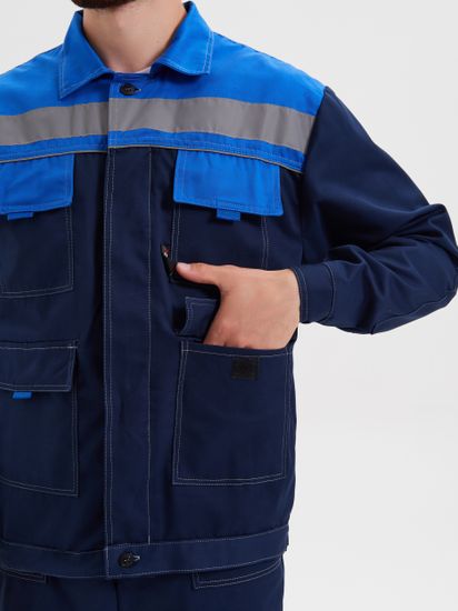 Костюм "Нова" полукомбинезон (саржа/т.синий/василек)