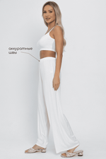 Брюки-палаццо для дома Шелк вискозы (молочные) Б14498-52М LT Collection