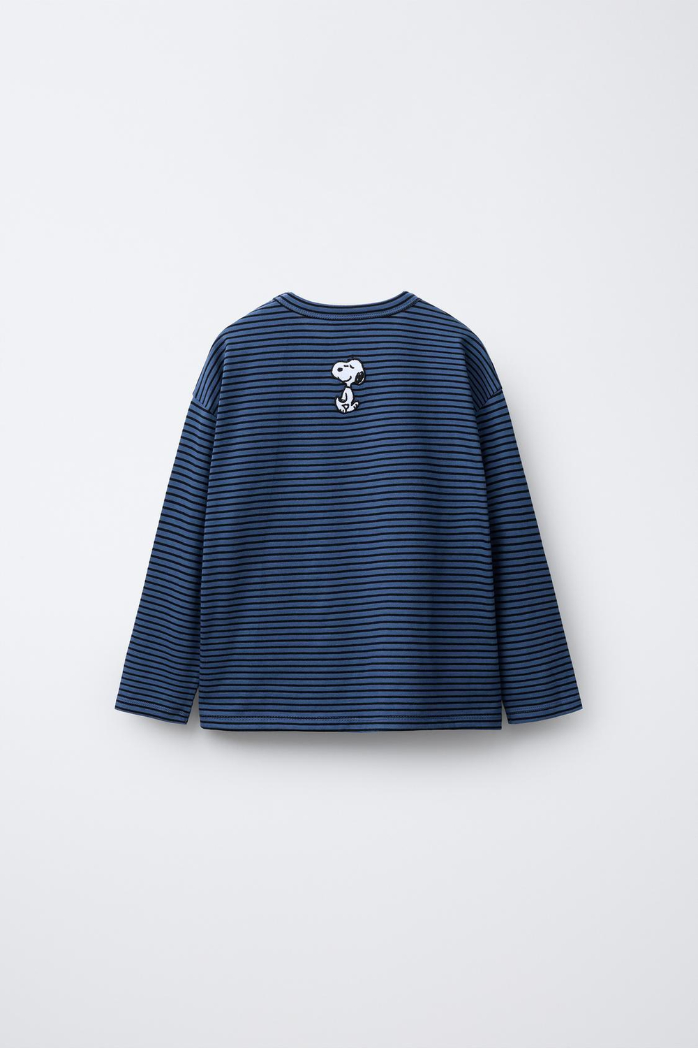 ZARA ФУТБОЛКА В ПОЛОСКУ С ВЫШИВКОЙ SNOOPY PEANUTS™, СИНИЙ/ЧЕРНЫЙ