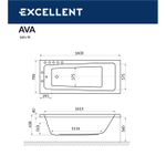 Акриловая ванна Excellent Ava 160x70 WAEX.AVA16WH