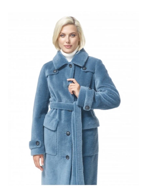 Шуба чебурашка тедди пальто, синяя, SilverFox