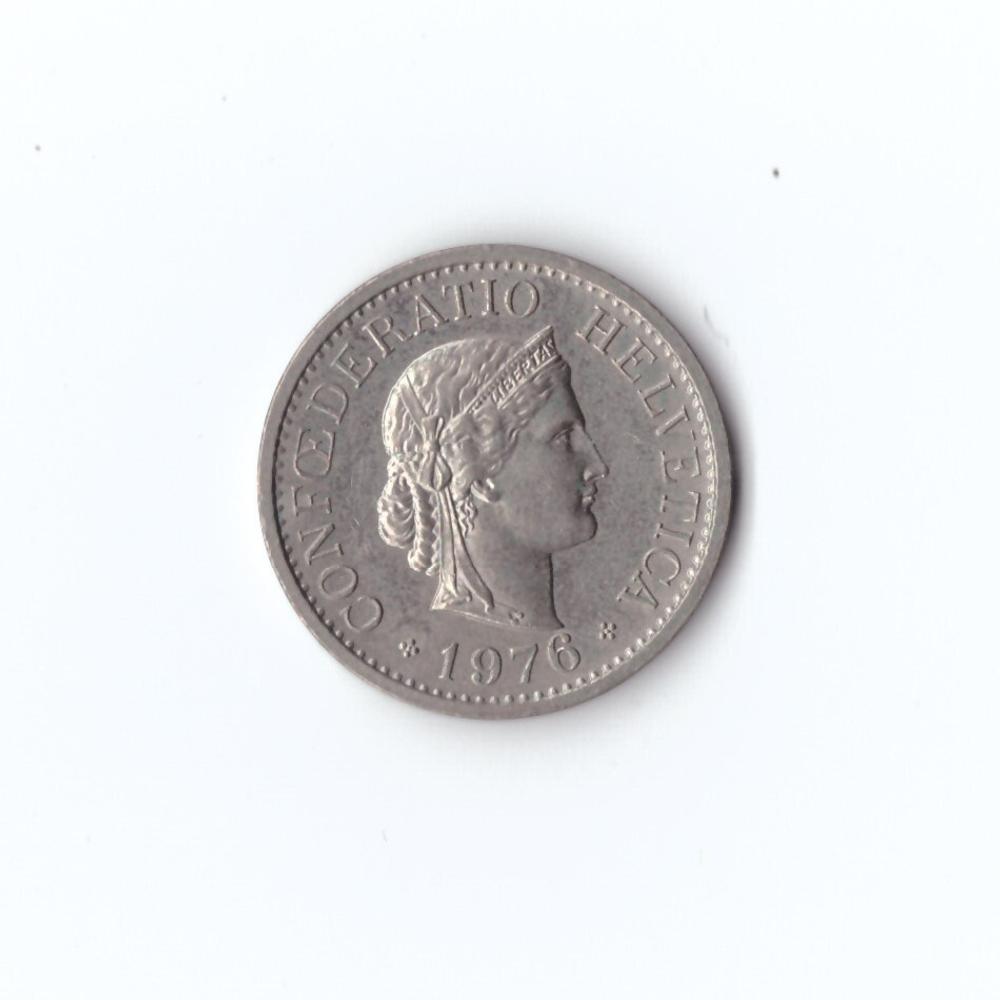 Швейцария 10 раппен 1976 г UNC