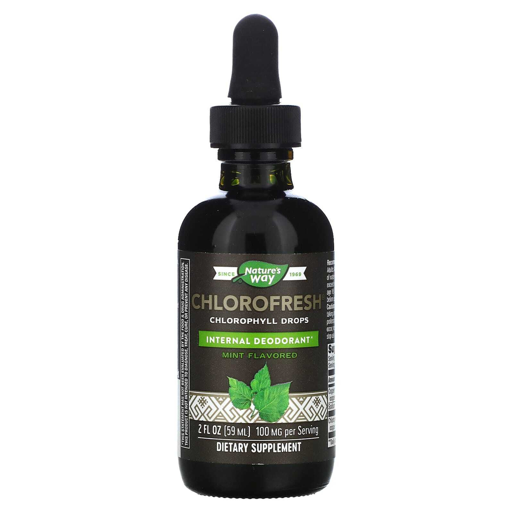 Nature's Way, Chlorofresh, капли с хлорофиллом, мята, 59 мл (2 жидк. унц.)
