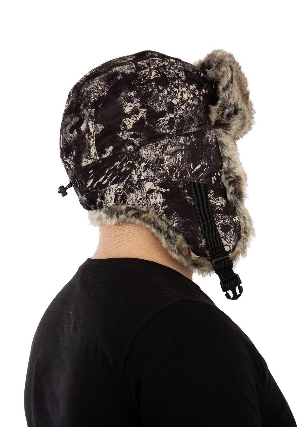 Шапка-ушанка (алова, серый шельф)