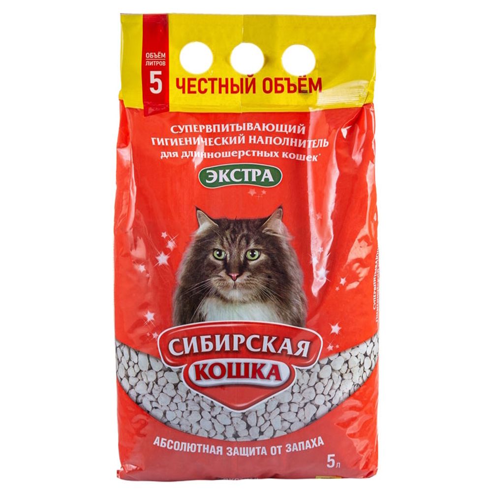 Наполнитель для кошачьего туалета, Сибирская Кошка Экстра для длинношерстных (впитывающий) Наполнитель для кошачьего туалета, Сибирская Кошка Экстра для длинношерстных (впитывающий)