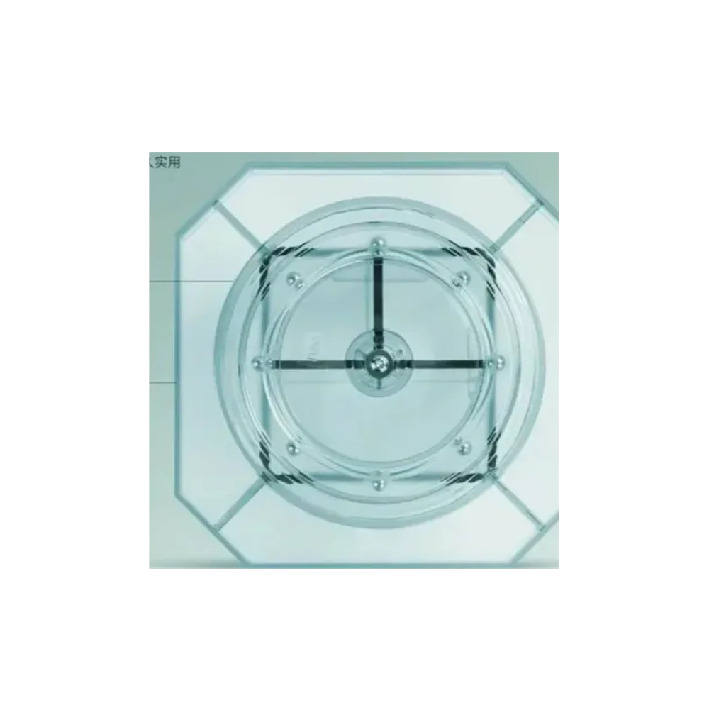 Подставка для канц.принадлежностей Deli 140x140x98мм, крутящ., прозрачно-синий, 8942BLUE