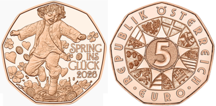 Австрия 5 евро, 2026 Прыжок в счастье